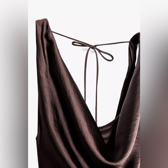 Zara Satin Long Dress - Picture 8 of 9